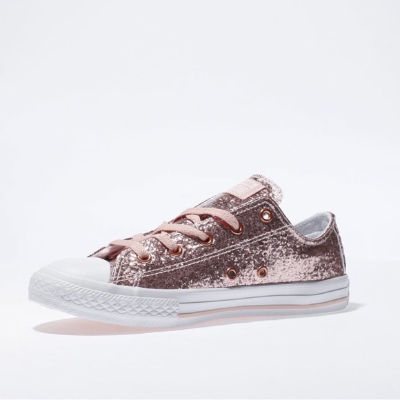 girls rose gold converse